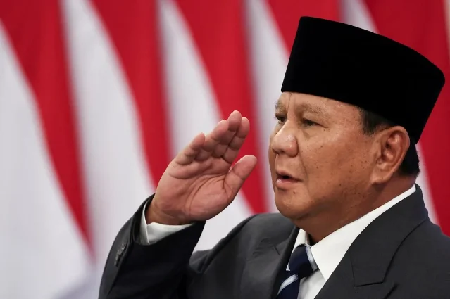 Indonesian president at the State Palace in Jakarta