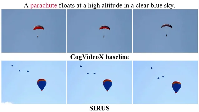 SIRUS 在 parachute 持续残留失败案例上的定性对比