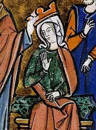13th-century manuscript illumination of the coronation of Queen Melisende