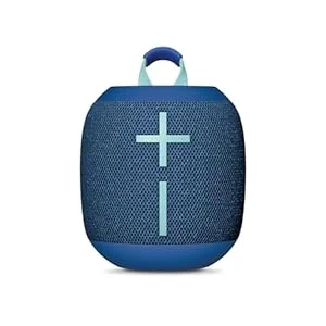 UE WONDERBOOM 4 portable Bluetooth speaker in blue, compact cylindrical design