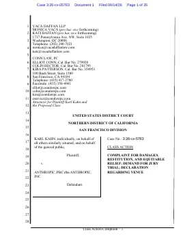 Court complaint cover page
