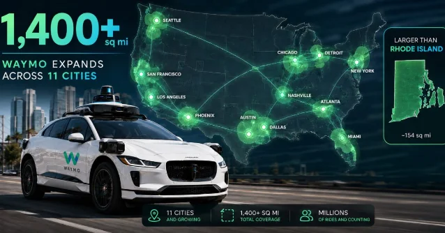 Waymo expansion across 11 US cities, May 2026 — Electrek