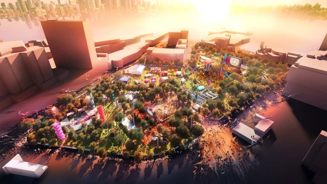 Illustrated overview of the Atlanta FIFA Fan Festival layout