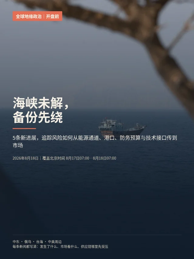 开盘前五条：海峡未解，备份先绕