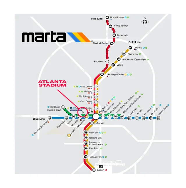 Atlanta MARTA matchday map