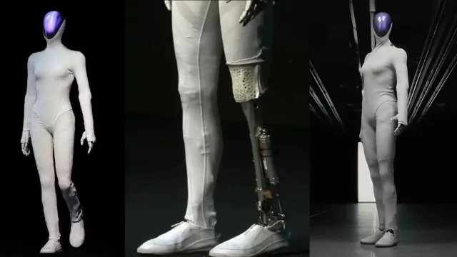 何小鹏与 Xpeng IRON 人形机器人在舞台上同台展示