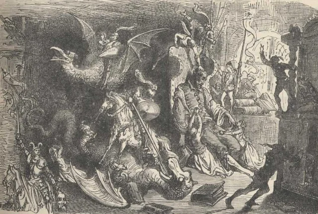Don Quixote's imagined chivalric world