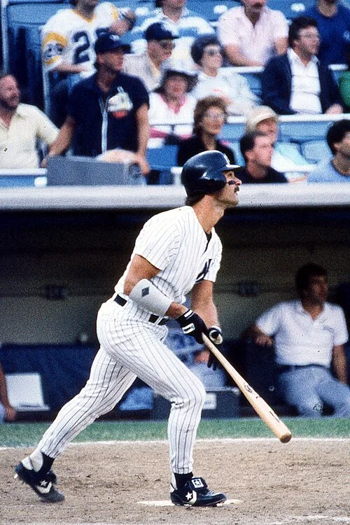 Don Mattingly batting for the New York Yankees at Yankee Stadium, August 1988