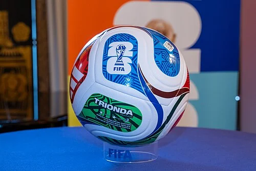 The 2026 FIFA World Cup trophy at the draw reception, the prize Portugal and France both covet