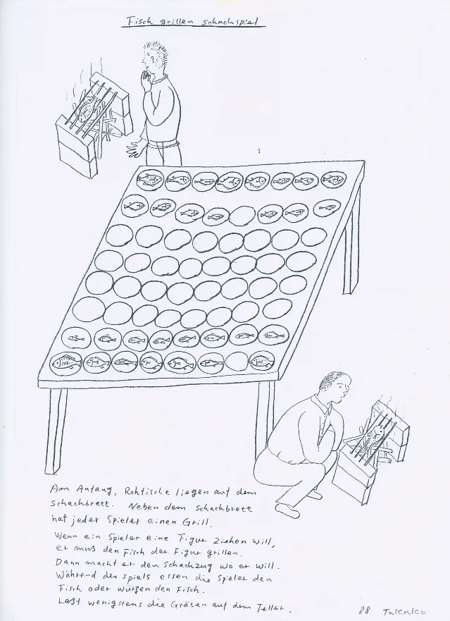 Takako Saito《Fish Broiling Chess》手稿草图