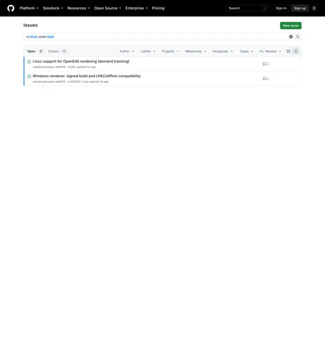 open-edit 的议题列表页