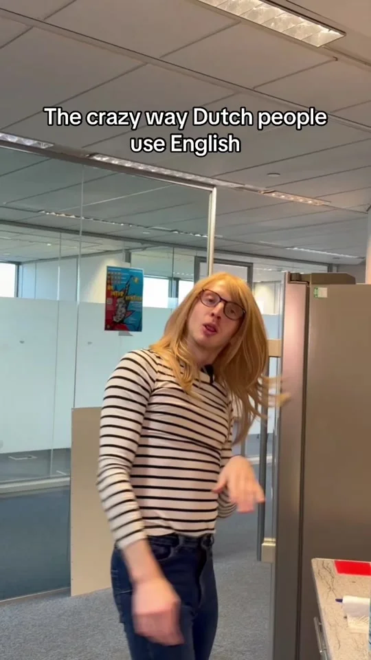 Double Dutch TikTok thumbnail with the line "The crazy way Dutch people use English"