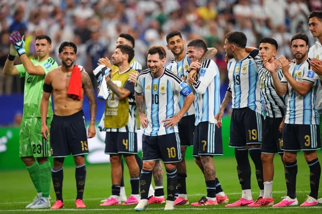 Argentina players after a World Cup match