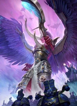 Magnus the Red leading the Thousand Sons against the enemies of Tzeentch in the late 41st Millennium