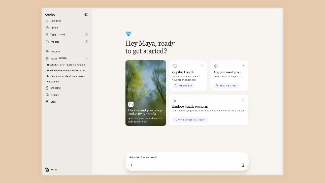 Copilot Health 预览版界面截图,展示睡眠趋势与健康咨询功能
