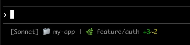 Claude Code git status line 示例