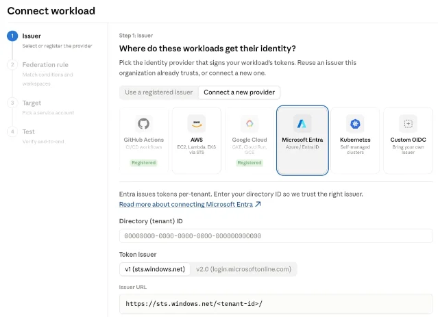 Claude Console workload identity setup