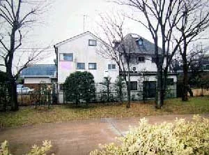 从邻近公园一侧拍摄的案发住宅实景