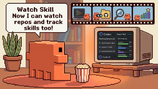 watch-skill 的视频仓库与证据工作流示意图