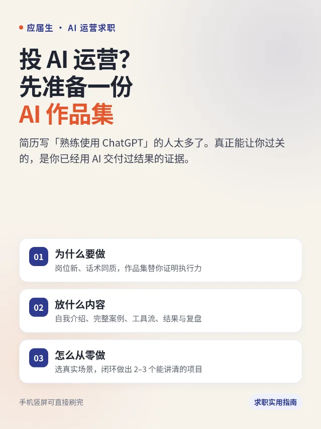投 AI 运营？先准备一份 AI 作品集