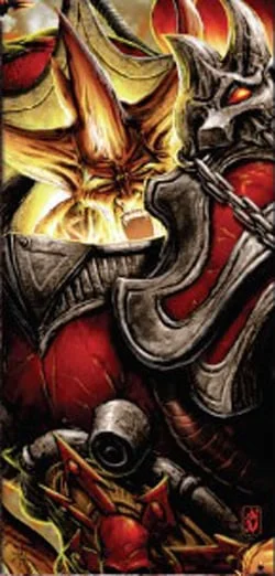 Daemon Primarch Lorgar, as depicted in art from the Horus Heresy era