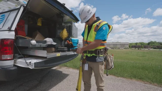 Engineering and construction workers on a data center site in Michigan