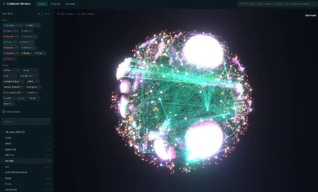 Codebase Memory MCP knowledge graph screenshot