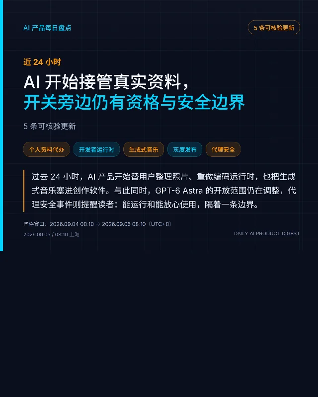 AI 产品每日盘点｜开关旁边仍有资格与安全边界