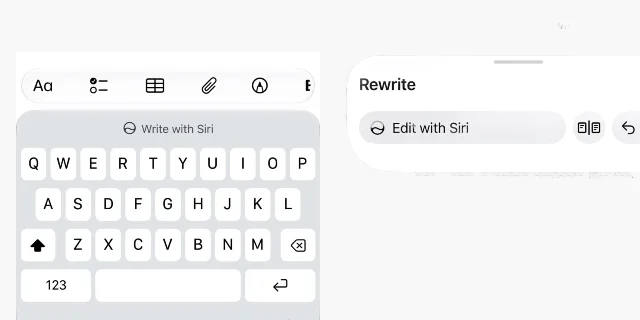 Write with Siri in iOS 27 beta 2