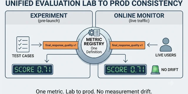 Google 官方示意图:把离线 Experiment 与线上 Online Monitor 通过 Metric Registry 连接起来