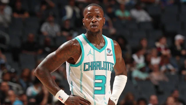 Terry Rozier in his Charlotte Hornets uniform