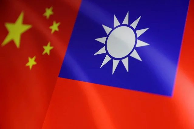 Chinese and Taiwanese flags illustration