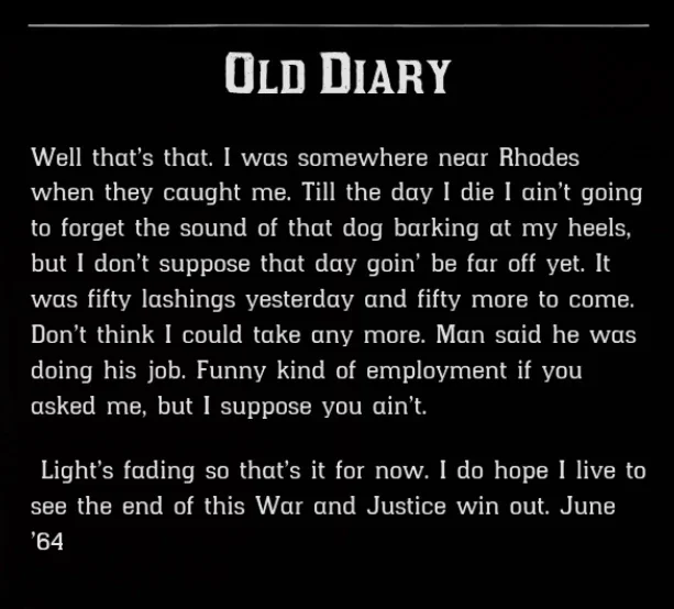 Compson 旧宅中的 Old Diary 页面
