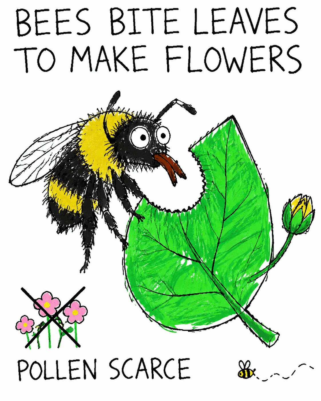 Bees Bite Leaves to Make Flowers.