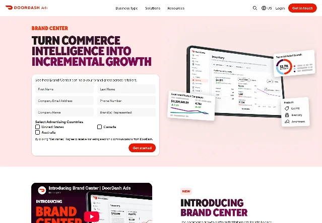 DoorDash Brand Center 官方产品页