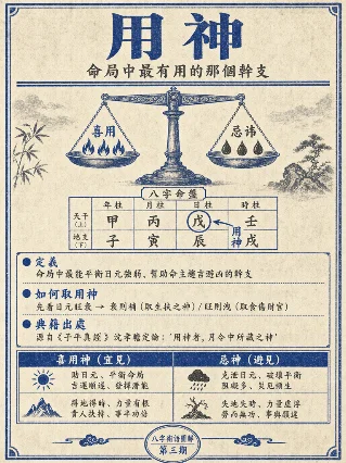八字入门图解 · 第三期：用神、旺衰、十神、格局