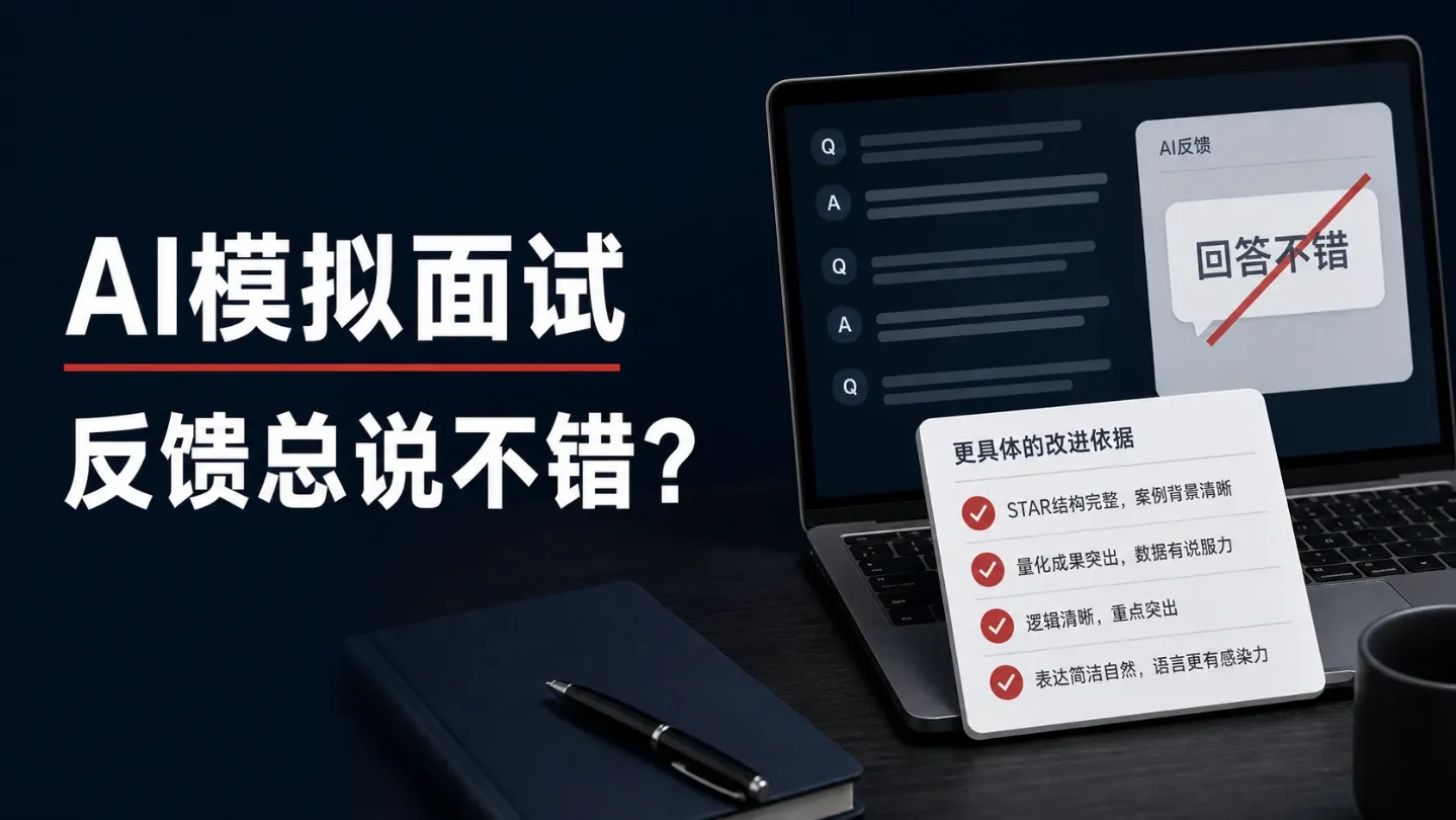 AI模拟面试复盘总说「回答不错」怎么办?4个核验问题,把空泛反馈改成可执行修改