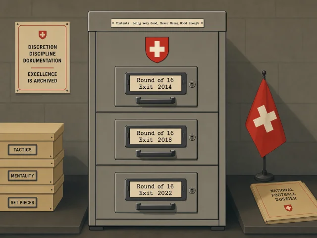 Switzerland's filing cabinet — Round of 16 exits, 1954 to present
