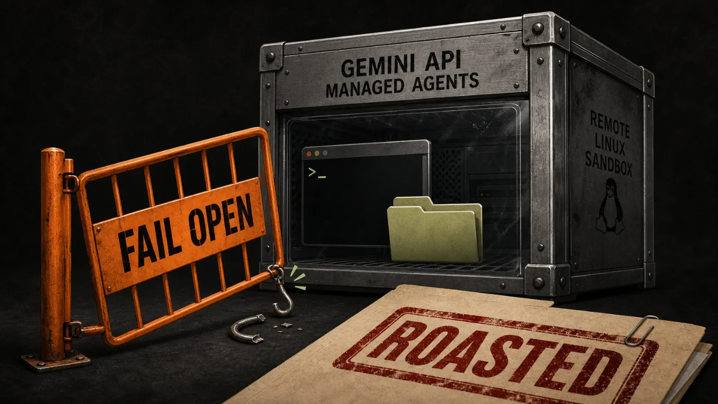 Google gave its AI agent a sandbox. The broken hook gets the keys.