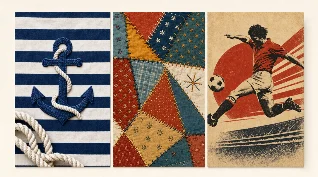 POD Niche Radar — Sailorcore, Faux Patchwork, Football Aesthetic Art