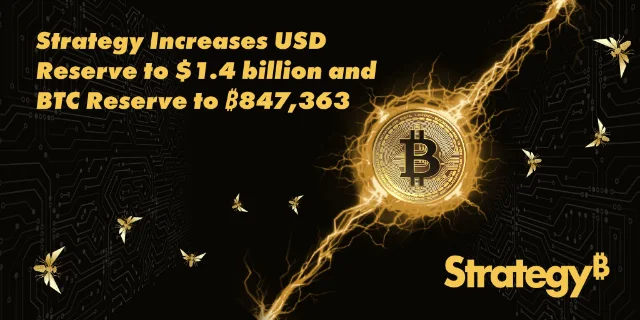 Strategy official announcement — BTC Reserve to ₿847,363, USD Reserve to $1.4B, June 22 2026