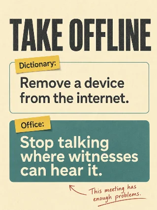 Take offline, translated