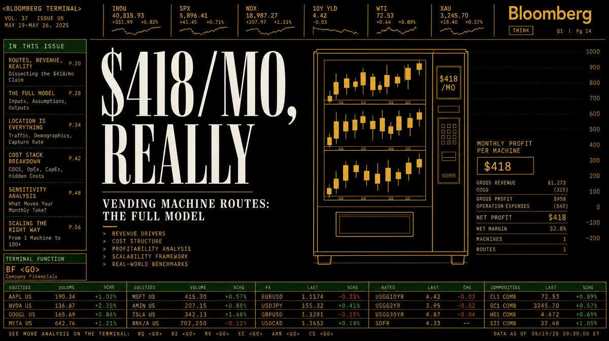 $418/Mo, Really — Vending Machine Routes: The Full Model