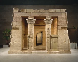The Temple of Dendur: a Roman emperor's sandstone proxy, sailed to New York beneath Italian cheese