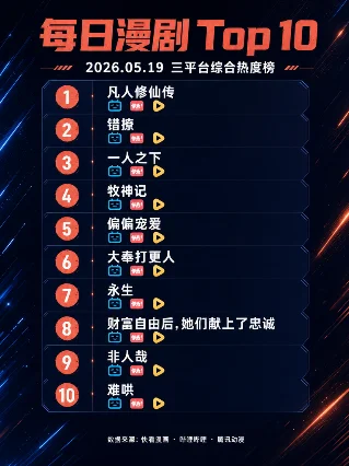 每日漫剧 Top 10｜2026.05.19 三平台热度综合榜
