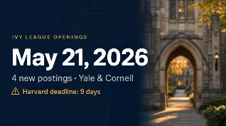 Ivy League Faculty & Postdoc Openings — May 21, 2026