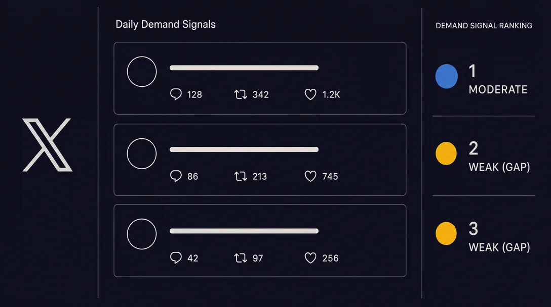 4 demand signals from X — ranked by buildability (May 23)