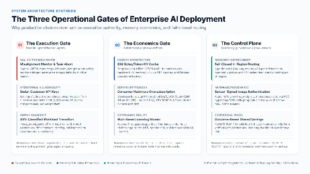 A self-made diagram of the three operational gates governing enterprise AI deployment