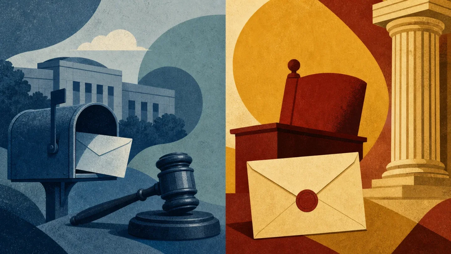 One mail ballot fight, two frames: Fox and The Guardian on Trump's election order