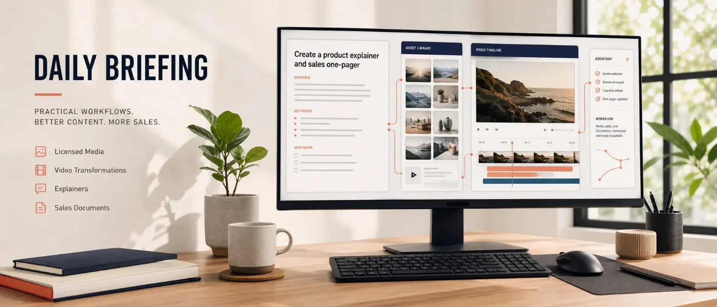 5 creator tools from Aug. 12-13: licensed media, video workflows, explainers, and interactive docs